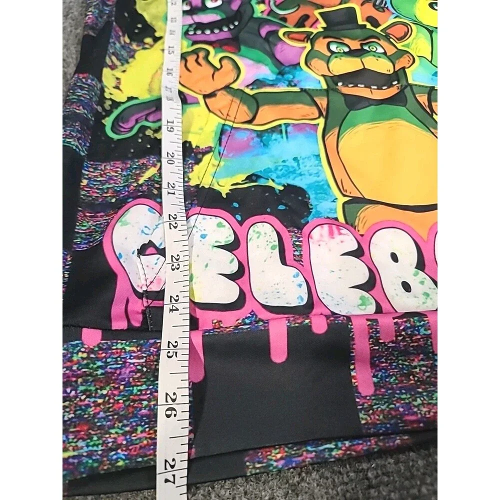 Five Nights At Freddys Game Over Mens Black Graphic Logo Hoodie Pullover AOP - Picture 8 of 9